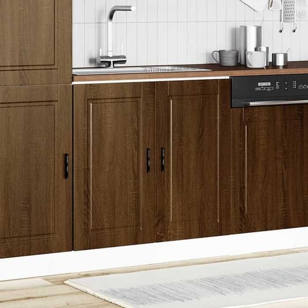 vidaXL Underskåp för diskho Porto ek brun ingenjörsträ 853934