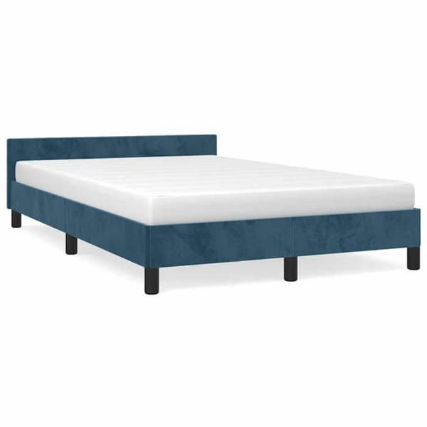 vidaXL Sängram utan madrass mörkblå 120x200 cm sammet 347565