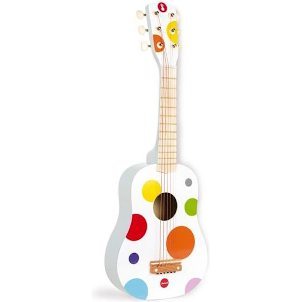 JANOD - Konfettigitarr (trä) - Från 3 år Flerfärgad