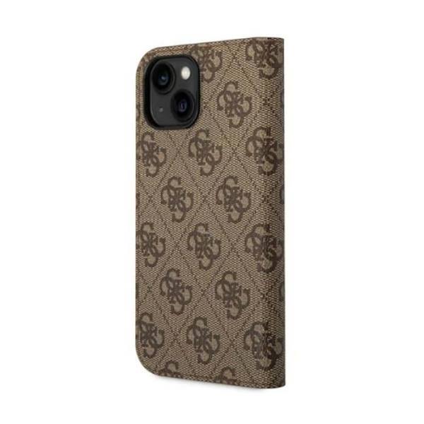 Guess 4G Metal Camera Outline Booktype Fodral - Skal till iPhone 14 (brun) - 3666339083205
