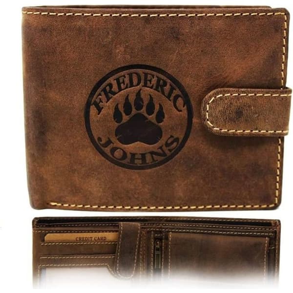 Frédéric&Johns ® - Plånbok Herr Läder - Vintage Plånbok - Läder Plånbok brun