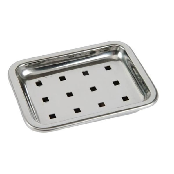 Tvålställ - MSV - Cordoba - Rostfritt Stål - Silver - Dimensioner 13,5x10,3x2,3 cm Pengar