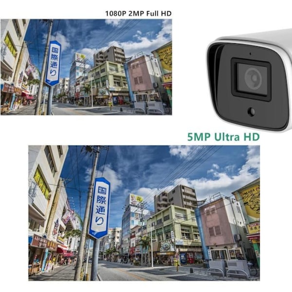 WiTi IP-kamera PoE 5MP med ljudmikrofon, vidvinkellins 2,8 mm, IP66
