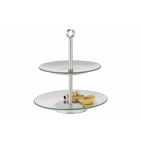 Esmeyer - 199-618 - 2-lagers genomskinlig glaskaka, diameter: 250 mm, topp till botten: 210 mm