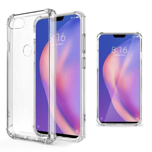 Moozy Transparent Silikonfodral för Xiaomi Mi 8 Lite - Stötsäkert Kristallklart Fodral Cover Mjukt flexibelt TPU-fodral