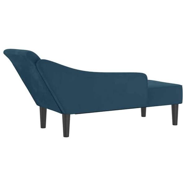 vidaXL Chaise longue med blå sammetkuddar 4007587 Blå