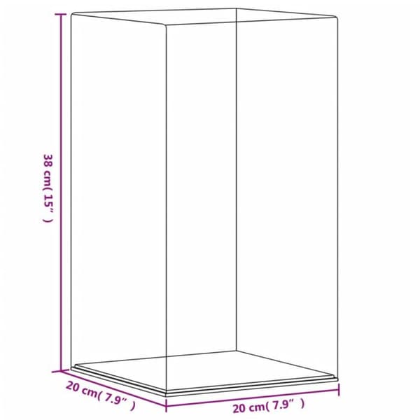 Transparent display box 20x20x38 cm akryl
