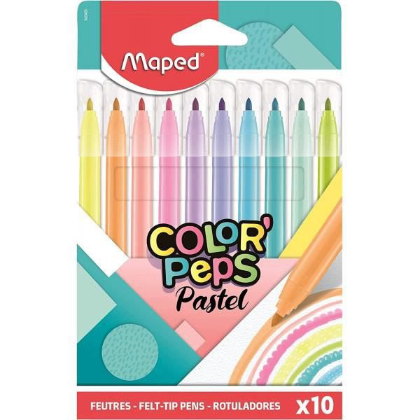 10 färgmarkeringar - Pastellfärger - Mapade - Color'Peps Pastell färger