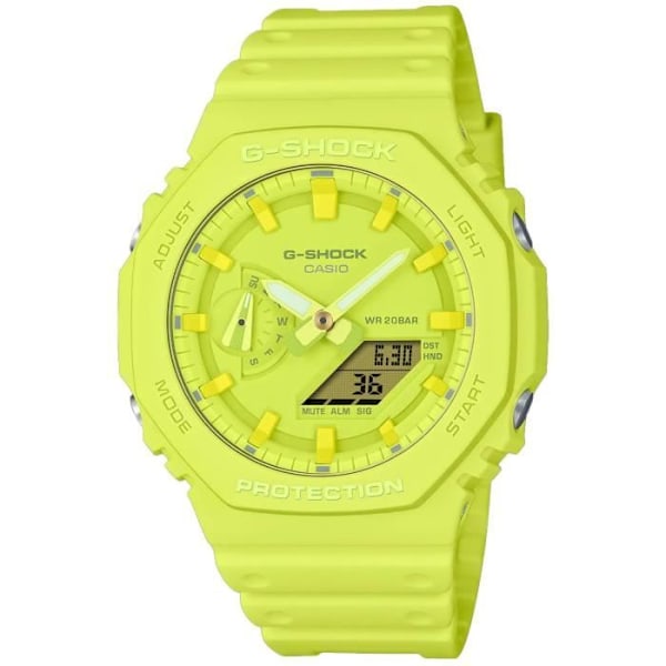 Sportklocka - Casio - GA-2100-9A9ER - Gul plast - 20 bar - 45 mm diameter Gul