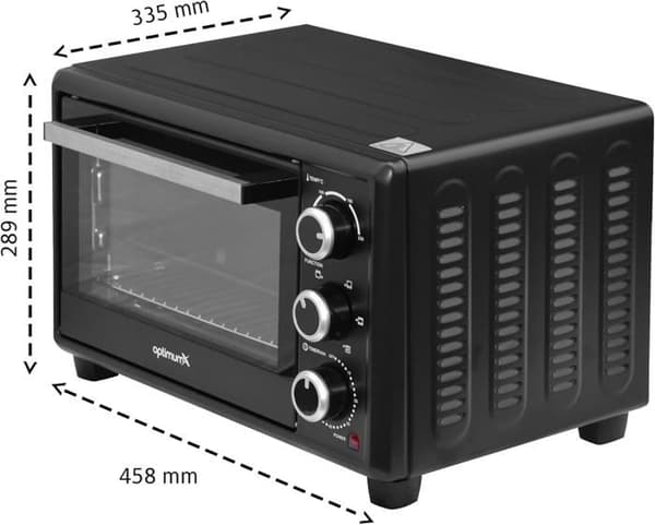 Mini fyr elektrisk - OPTIMUMX - 20 L - 1380 W - Timer 60 min - Luftcirkulation