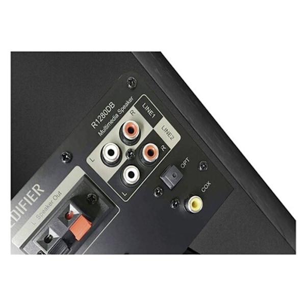 Edifier R1280DB - 2-vägshögtalare med Bluetooth, optiska, koaxiala och dubbla RCA-ingångar - Svart