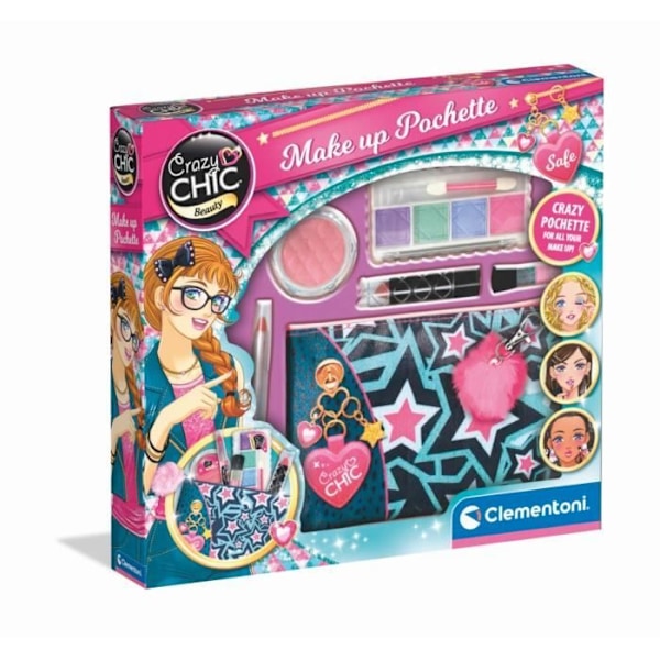 Tvättbar sminkväska för barn - Clementoni Crazy Chic - Innehåller 5 sminkprodukter Flerfärgad