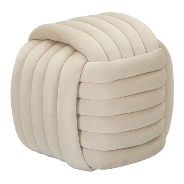 Pouf i tyg Softy 45 x 45 x 45 cm creme