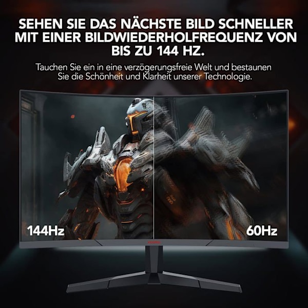 Böjd PC-spelskärm - KOORUI 27E6QC - 27" WQHD - VA Panel - 144Hz - 1ms - 1xHDMI