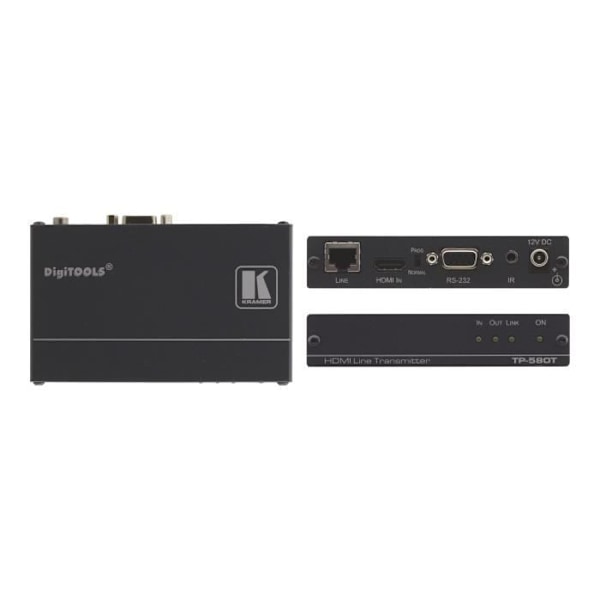 Kramer DigiTOOLS TP-580T Video-Audio-Infrared-Serial RS-232, HDMI-förlängare upp till 70m 1U