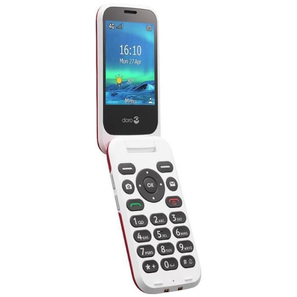 DORO 6820 Flip Mobiltelefon för Seniorer - Röd - 2,8" skärm - 950 mAh batteri