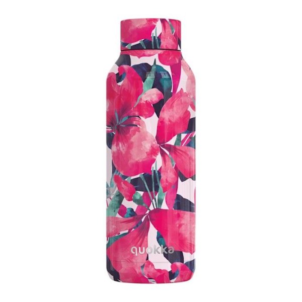 Isolerad flaska i rostfritt stål 510 ml (Pink Bloom) Quokka Solid