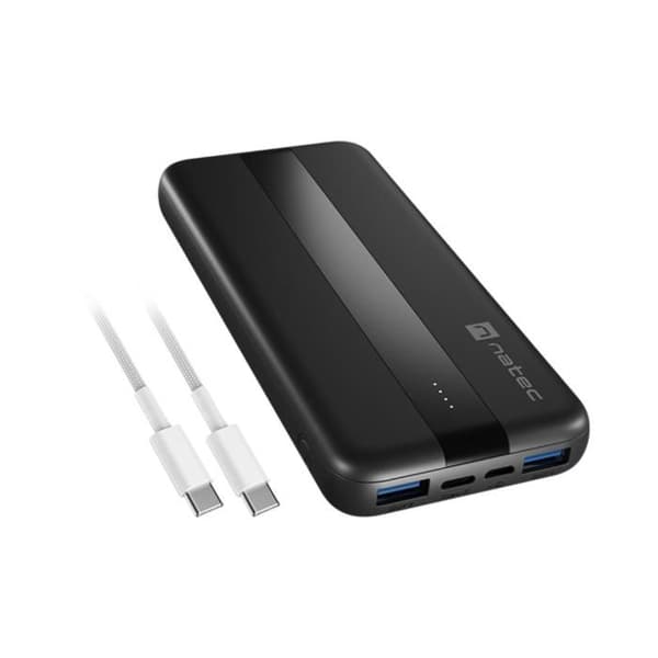 Extern batteri 10000 mAh - Natec Trevi Slim Q V2 - USB-C PD