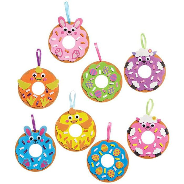 Baker Ross - FX541 - Easter Donut Kits - Set om 8, Foam Easter Craft Kits för barn