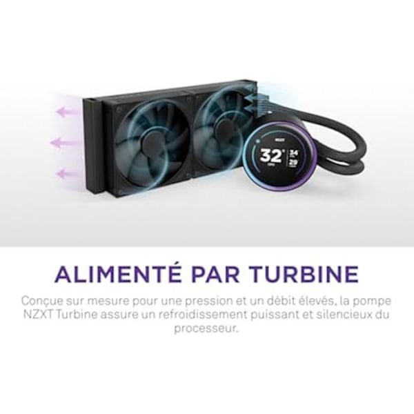 NZXT Kraken Elite 240 - CPU AIO Vattenkylare - 240mm Kylfläns - 2 x F120P Fläktar - Användarvänlig IPS LCD 2,72