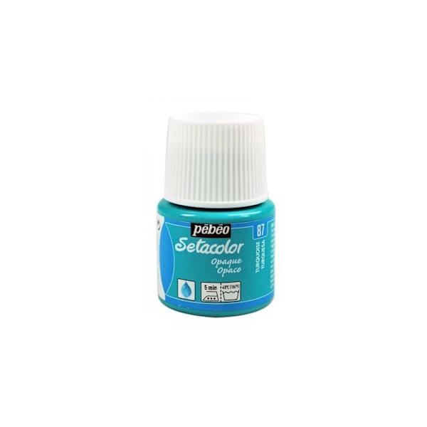 Textilfärg - Pébéo - Setacolor opak - Turkos N°87 - 45ml - Intensiva färger Turkos nr 87