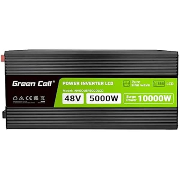 Spänningsomvandlare - Green Cell - PowerInverter LCD - 5000W/10000W - 48V till 230V - Ren sinusvåg
