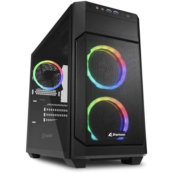 Sharkoon V1000 RGB Semi-Tower ATX-fodral Svart