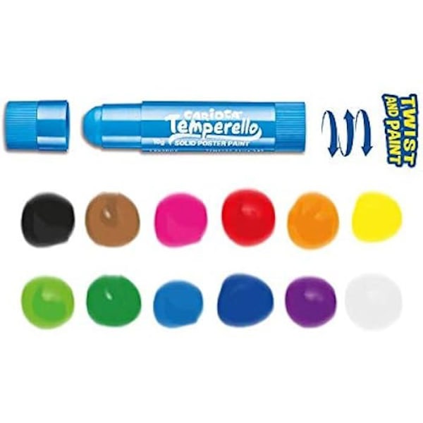 Tempera Tvättbar - CARIOCA - Temperello - 24 Stift - Assorterande Färger - Mångsidig Effekt Flerfärgad