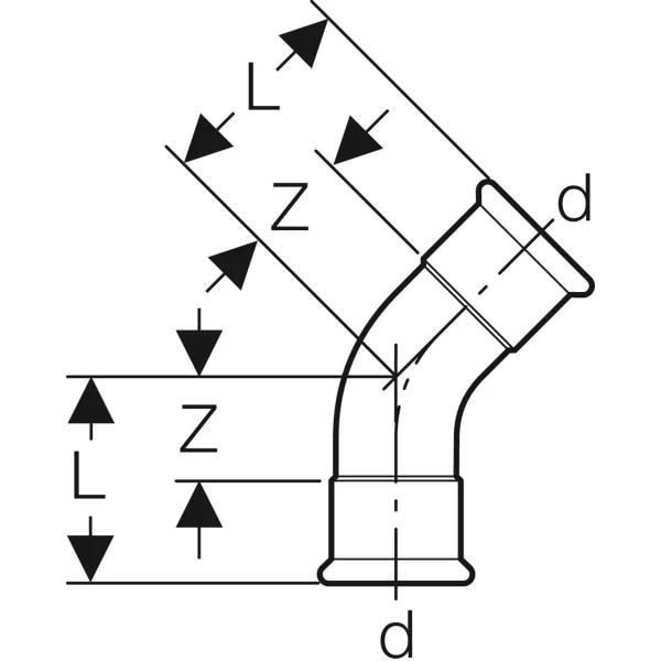 Böj GEBERIT Mapress Koppar - 90° Ø15 mm - 60102