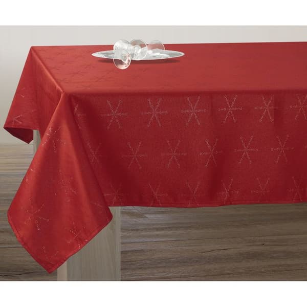 LE LINGE DE JULES Duka Lurex Bordeaux Silver 150x240 cm - Lättskött Bourgogne, Silver