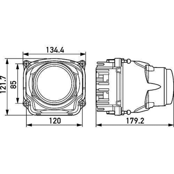 Hella Projector 1AL 012 758-121 DE LED-Optik, huvudprojektor - 90mm Performance Bi-LED L5570 - 12 24V - Datablad: