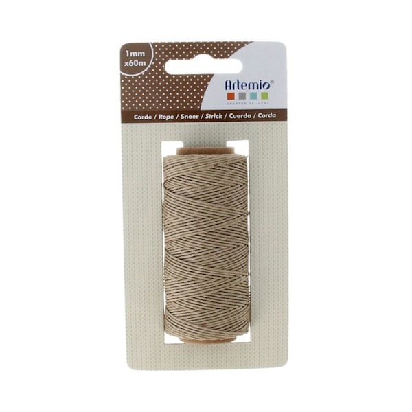 Ficelle Natur 1mm x 60m Beige