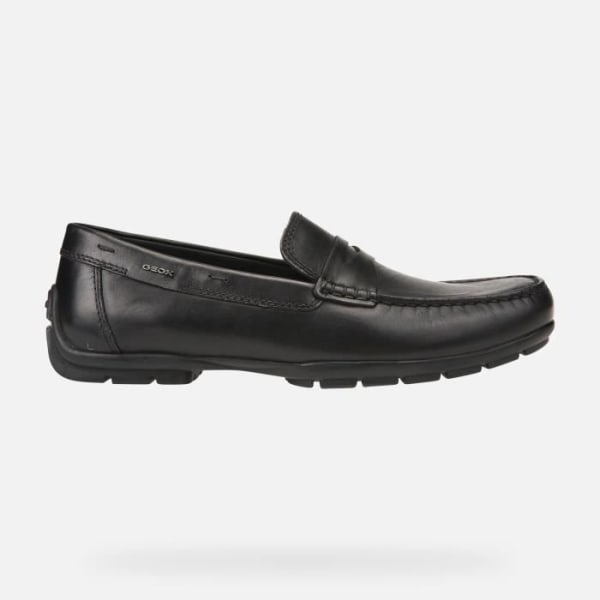 Loafers för män - Geox - U MONER W 2FIT - Svart läder - Bekväm och andas Svart 41 1/2