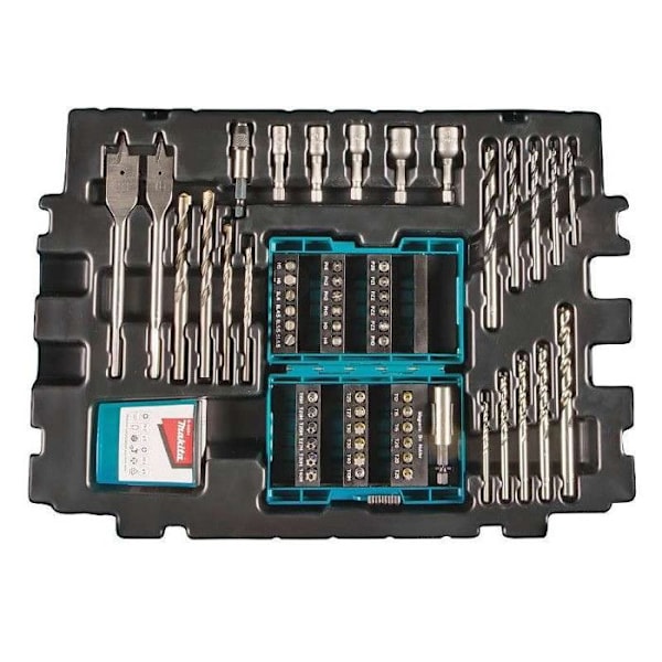 Borr- och skruvset - MAKITA - B-49638 - 69 stycken - Makpac box - Blå färg