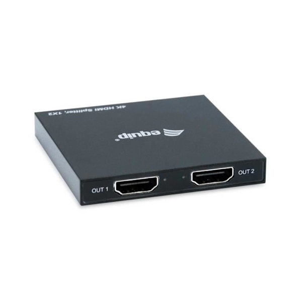 Videofördelare HDMI - EQUIP - 332715 - 2x HDMI - Upplösning 3840x2160 - Svart Aluminium Svart