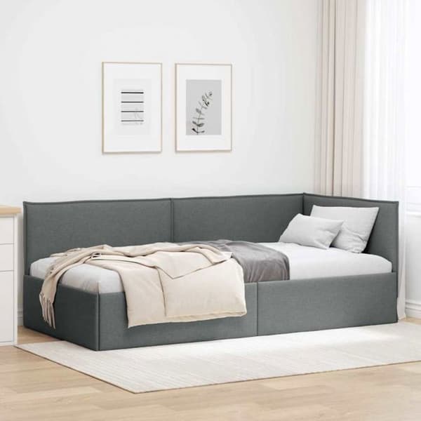 Vidaxl Sängram Vinkel Grå 100 cm x 200 cm tyg