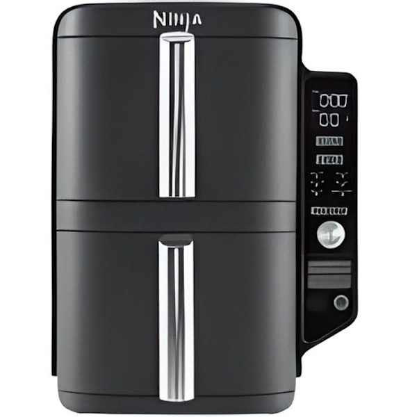 NINJA luftfritösk - Double Stack XL SL400EU - Kapacitet 9,5L - 6 matlagningsprogram - 2470W Svart, Grå
