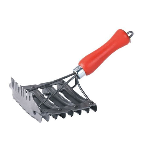 Trottoarkant med stålmankam 8 rader Kerbl - röd - 12 cm