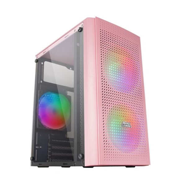 Mikro ATX PC-chassi - Mars Gaming - MC300 Rosa - Härdat Glas - 3 FRGB-fläktar - Total-Mesh