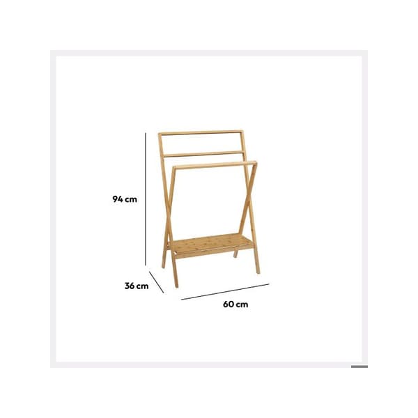 Handdukshängare 1 hylla "Lab'N Modul" bambu - 5 five simply smart brun