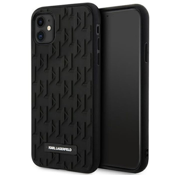 Karl lagerfeld - KLHCN61RUPKLPK - Hårt fodral för iPhone 11/Xr 6.1'' med 3D-monogram Svart