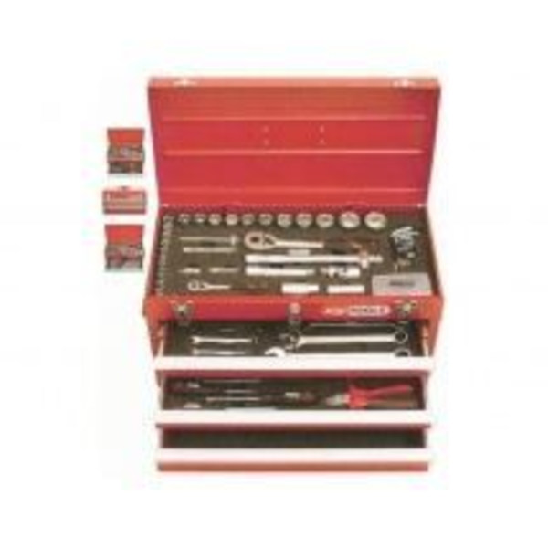 F6 utrustad uttagslåda - ERGOTORQUE - 136 delar - KS TOOLS - 1/4" 1/2" verktygslåda