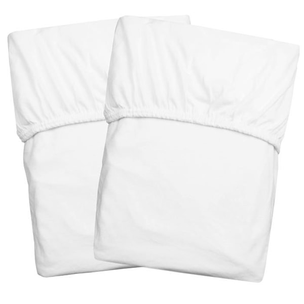 Drap housse Zollner - 00000435-090200-001 - Set med 2 sängkläder, 90x 200cm, Blandad bomull, Vit