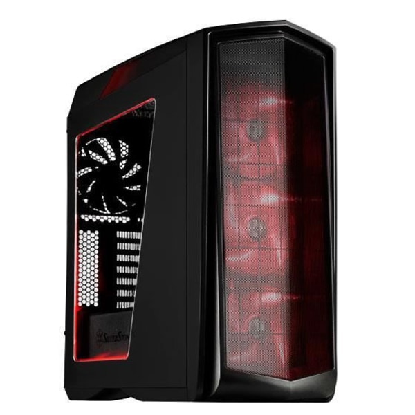 SilverStone SST-PM01BR-W - Primera Mid-Tower ATX Gaming PC-fodral, High Silent Airflow Performance, med fönster, LE...