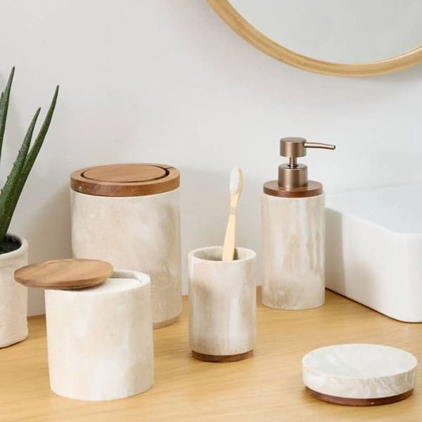 Bomullskopp "Côme" travertineffekt - 5five beige