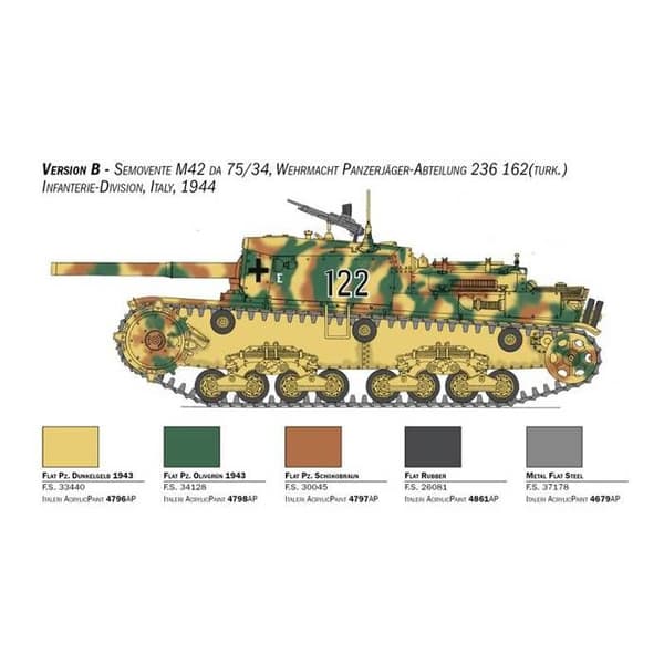 Semovente M42 med 75/34 Grönt och brunt