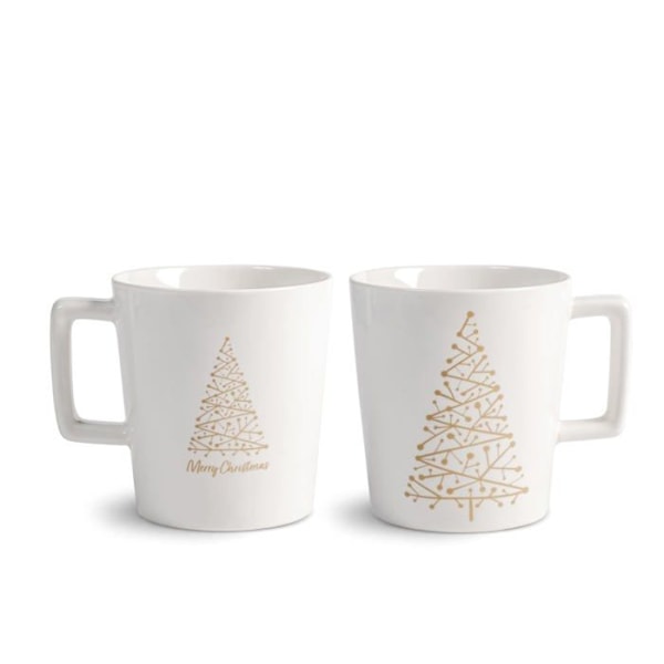 Mugg - kopp - mazagran Hem - 7134800 - Xmas Shiny Set 6 Mugg i New Bone China, cc350, Tazze Colazione, Decoro Natalizio,