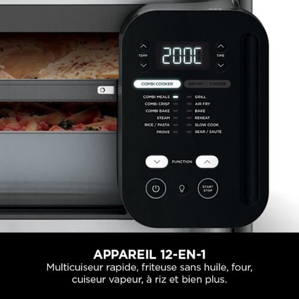 Multikokare NINJA - Combi SFP700EU - Kapacitet 12,5L - 12 matlagningsprogram - 1780W Rostfritt stål