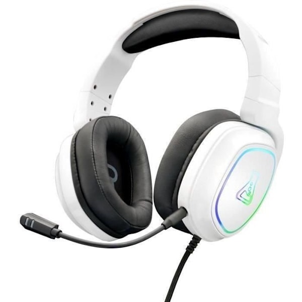 Wired Gaming Headset - The G-Lab - KORP RADIUM - Mikrofon - RGB - Vit Vit