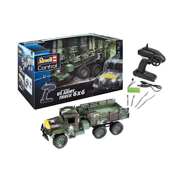 Radiostyrd bil - Revell - RC Crawler US Army Lastbil - 6x6 - 2,4 GHz - Uppladdningsbar USB